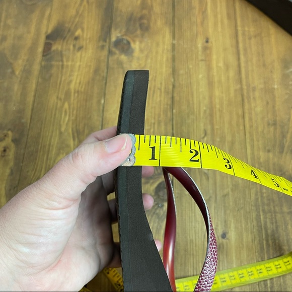 COPY - Reef wedge flip flops Womens size 10 brown/red - Picture 8 of 10